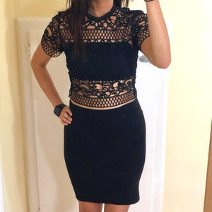 Express Black Crocheted Crop Top New With Tags